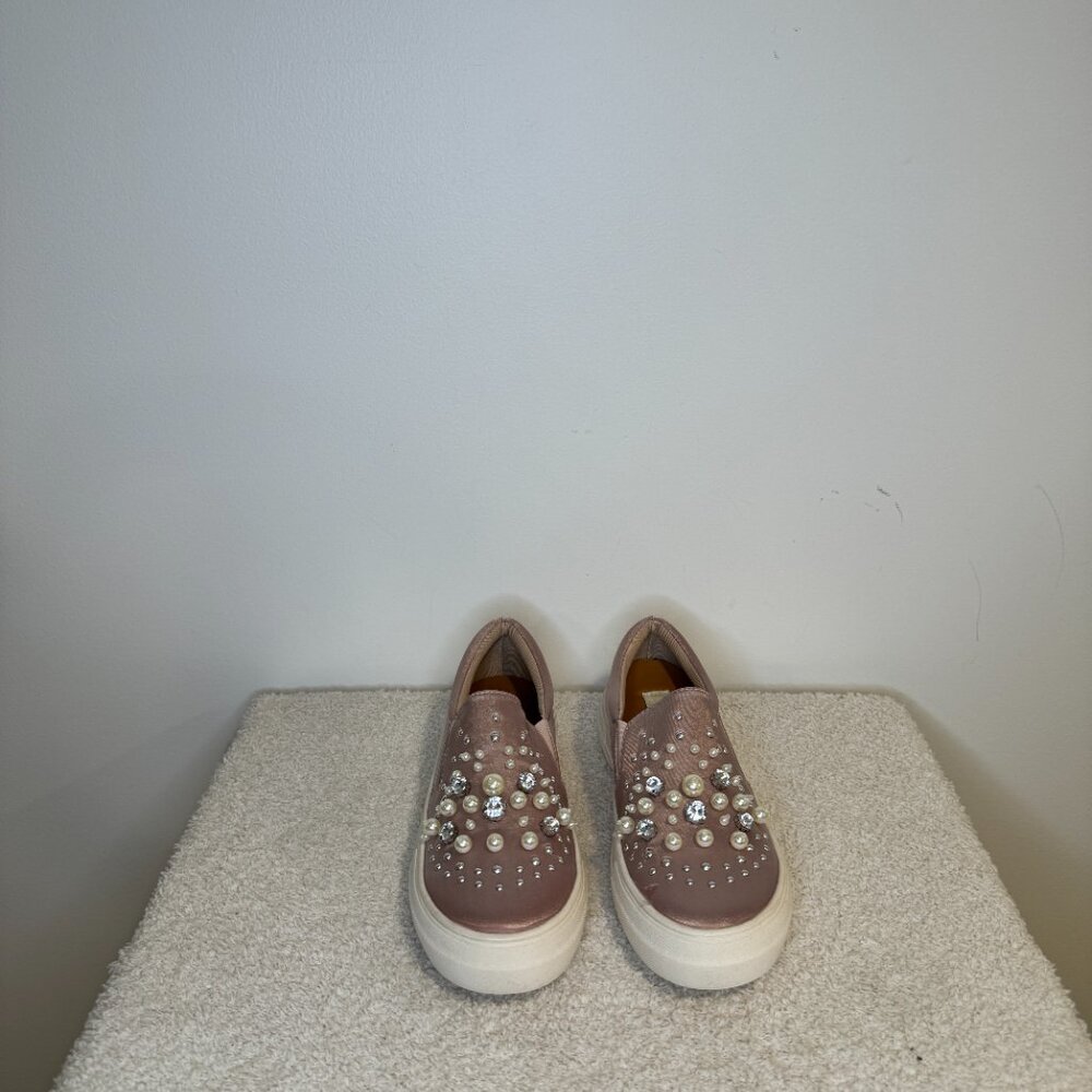 Vintage Havana | Pearl Embellished Slip Ons | Blush - Picture 5 of 7